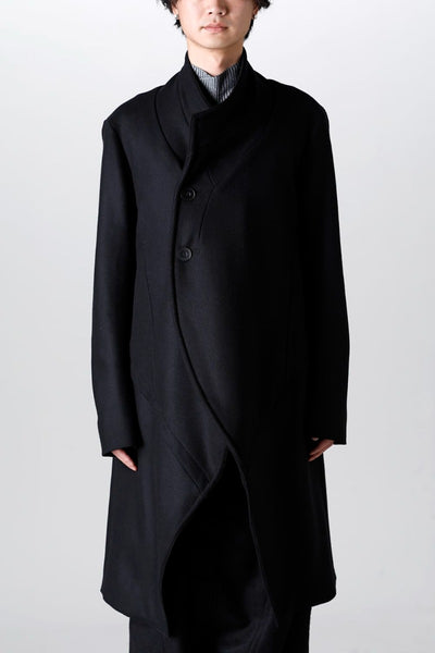 Wool/Cashmere Kersey Melton Coat - JULIUS