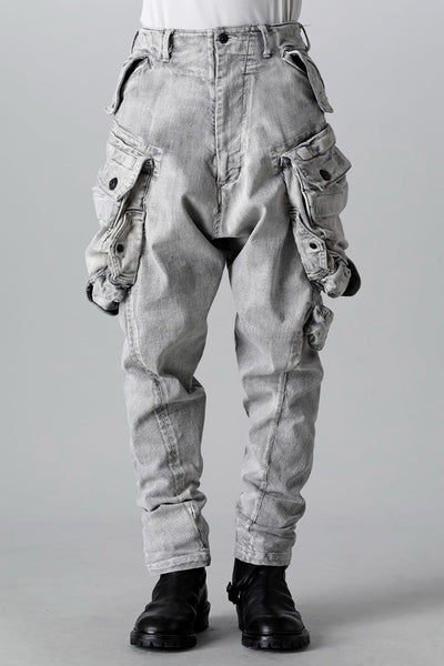 10.5oz Stretch Denim Gas Mask Cargo Pants - JULIUS