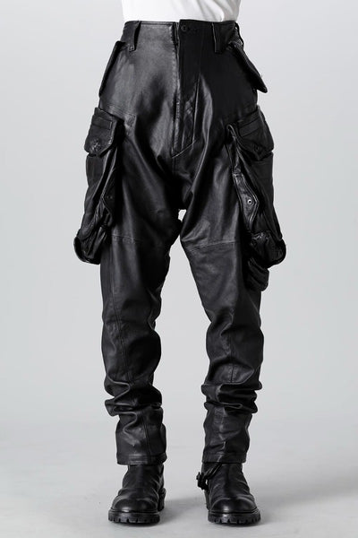 Lamb Leather Gas Mask Cargo Pants - JULIUS