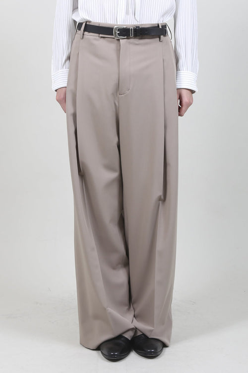 T/R Dry gabardine Stretch Tuck Wide pants Beige - GalaabenD