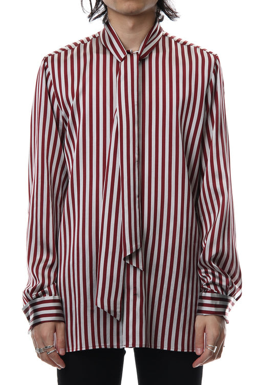 Candy Stripe Tie Collar Shirt - GalaabenD - ガラアーベント