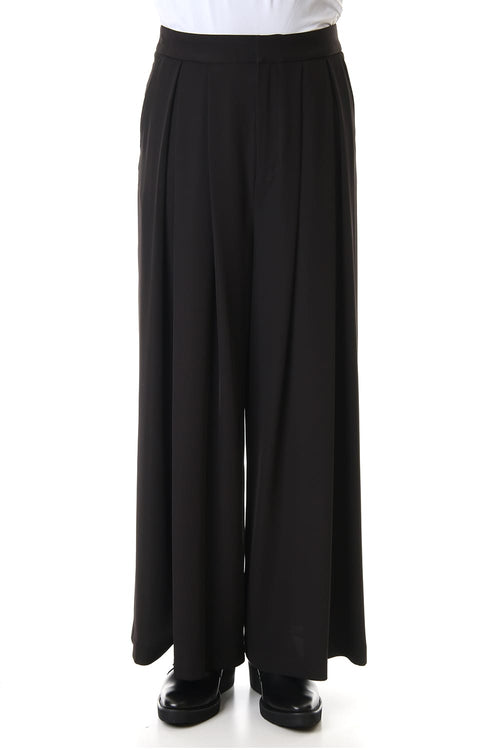 Dry Georgette Stretch Tuck Wide Pants - GalaabenD