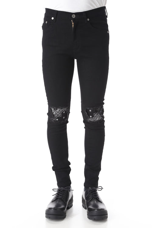 EX fit denim leggings pants (Bandana embroidery) - GalaabenD