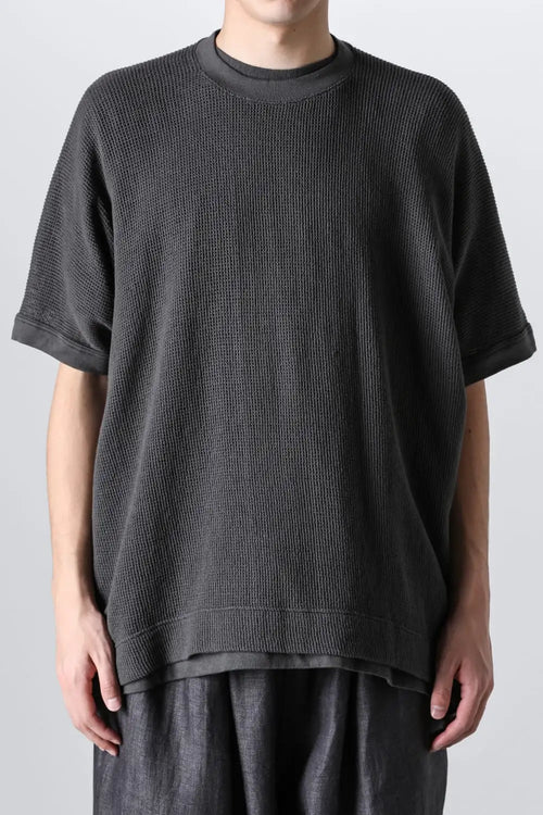 BACIC MESH TEE Cotton Mesh BLACK - O PROJECT