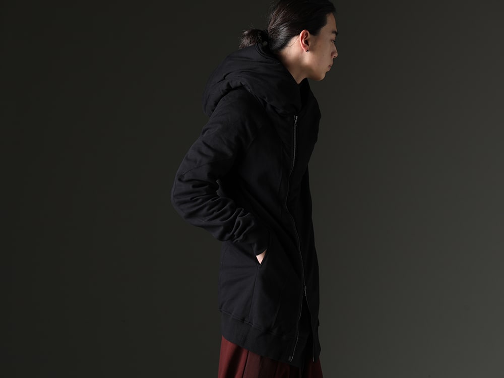 JULIUS 2023-24AW - Seasonal Fabric and Material Volume Adjustment - 839CUM1-Black(Cotton Sweat Glitch Zip Up Hoodie Black) - 2-002