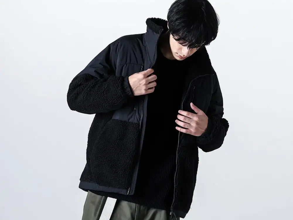  LANTERN 2324AW  - Mixing the Urban Outdoor Flavored Heating Boa Blouson from LANTERN with O Project Knit - MNA-LAN-07-Heating Boa Blouson 2-004