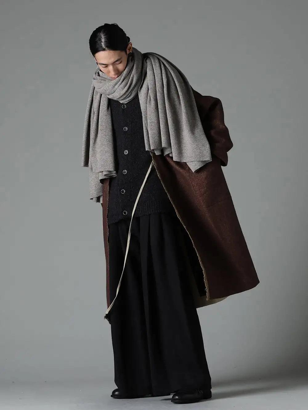 JAN JAN VAN ESCCHE 23-24AW  - BLANKET#3 Blanket # 3 Un dyed Grey Yak 2-004