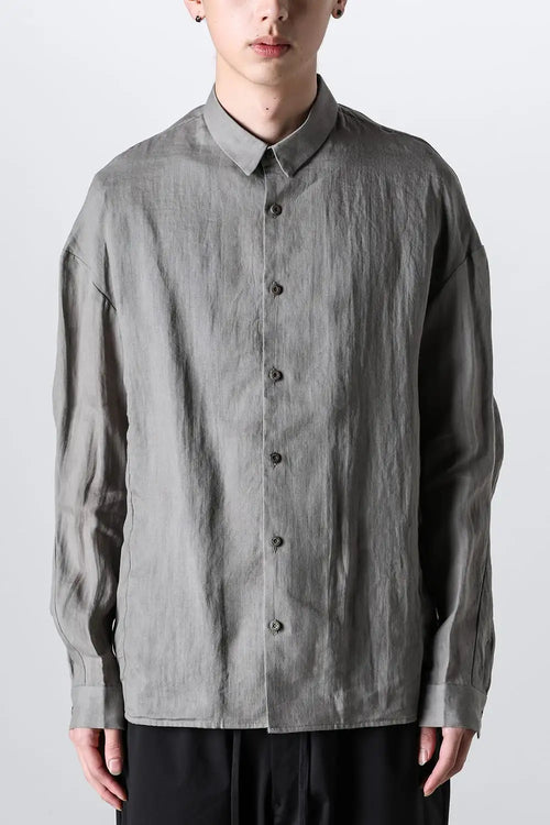 Shirt loose fit ramie Light Gray - DEVOA