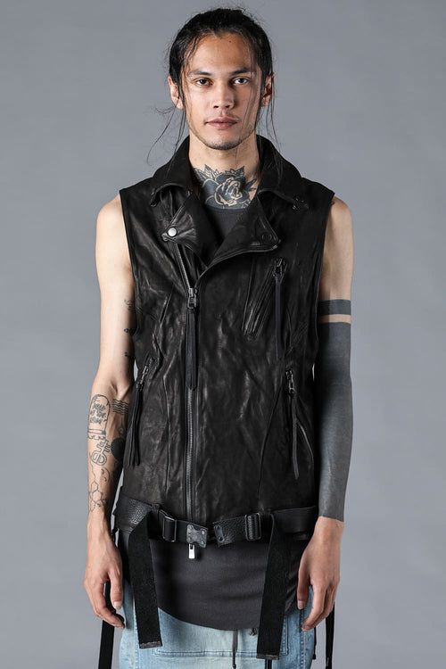 Japan Calf Leather Rider's Vest - D.HYGEN