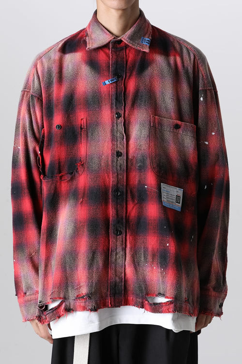 Vintage-Like Check Shirts Red - MIHARAYASUHIRO