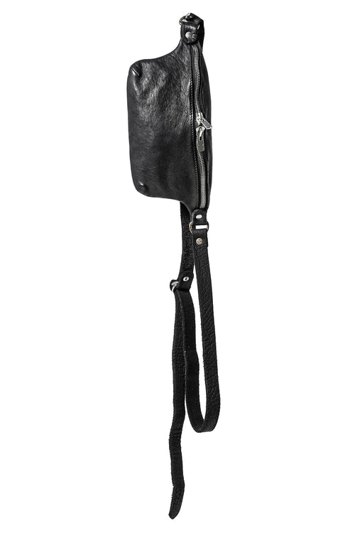Small Crossy Body bag Soft Horse Full Grain Leather BV06 Black - Guidi