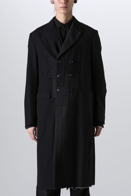 PATCHED CHESTER COAT BLACK / RED STITCH - DUELLUM