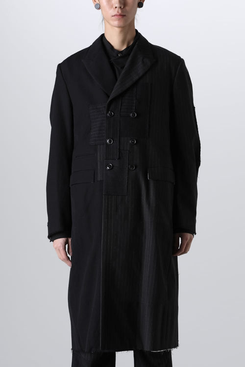 PATCHED CHESTER COAT BLACK / WHITE STITCH - DUELLUM