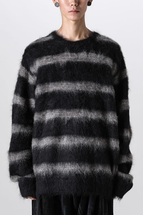 Round Neck Long Sleeve Knit Black - Yohji Yamamoto