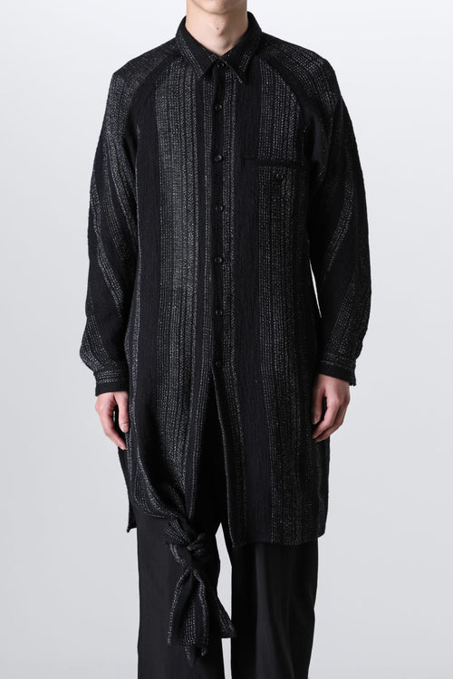 Hem Knot Stripe Blouse - Yohji Yamamoto