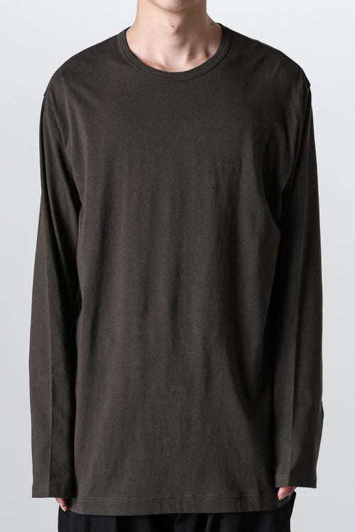 Crew Neck Long Sleeve T-Shirt Khaki - Yohji Yamamoto