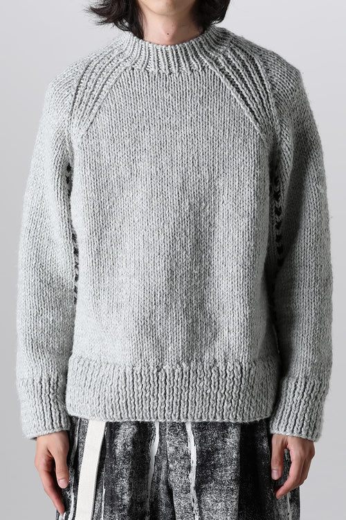 Hand Knit Sweater L.Mint Gray - IRENISA