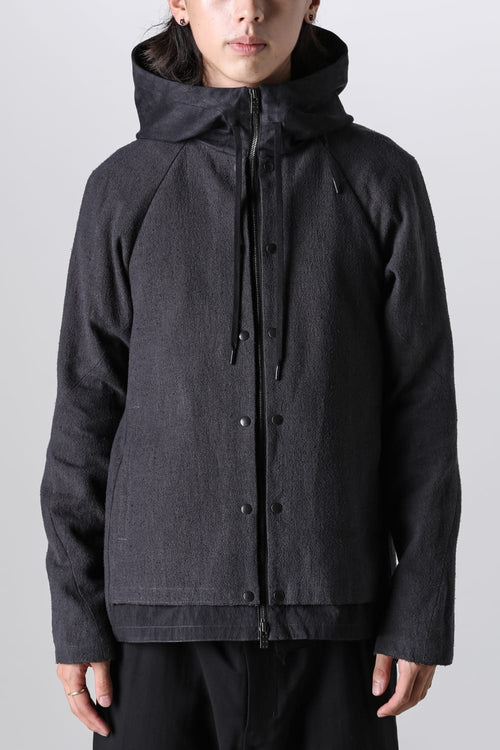 Hooded jacket silk / linen - DEVOA