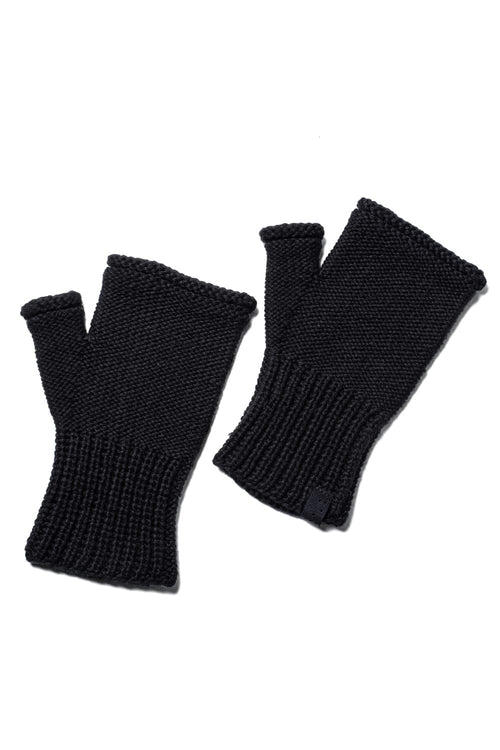 Knit glove cotton / cashmere Black - DEVOA