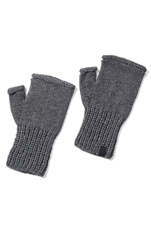 Knit glove cotton / cashmere Charcoal - DEVOA