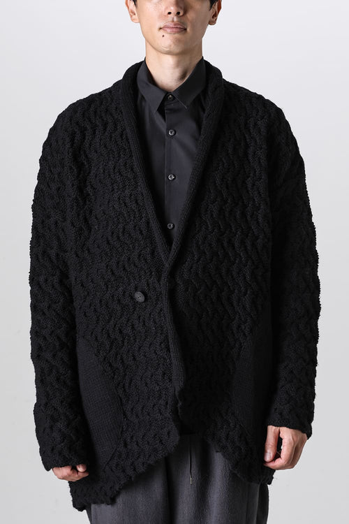 Hand made knit wool Black - DEVOA