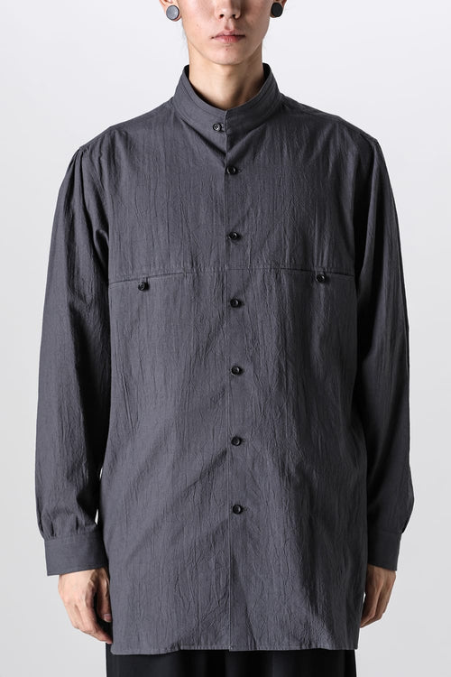 Yoke Pocket Stand Collar Blouse - Y's for men