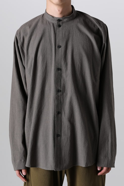 BASIC SHIRT  Wool Cotton Linen Shirting Warm Grey - O PROJECT