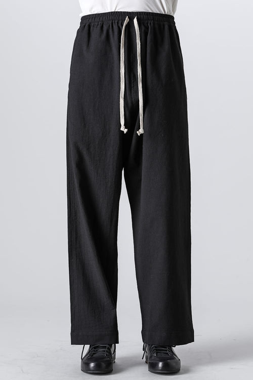 JOGGING TROUSERS Wool Cotton Linen Shirting Black - O PROJECT