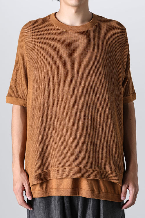 BACIC MESH TEE Cotton Mesh COPPER BROWN - O PROJECT