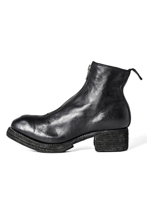 Front Zip Double Sole Boots  - Horse Full Grain Leather - Guidi