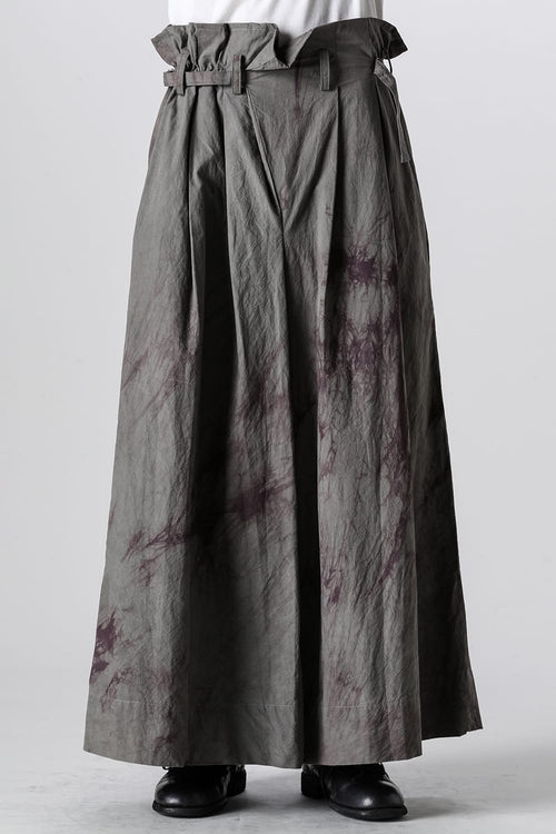 Hand Dyed Strapped Wide Legs Trouser Dark Gray Lotus - CHIAHUNG SU