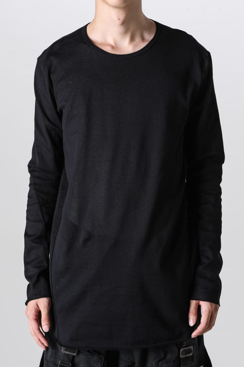 Low Gauge Cotton Jersey Long Sleeve T-Shirt Black - D.HYGEN