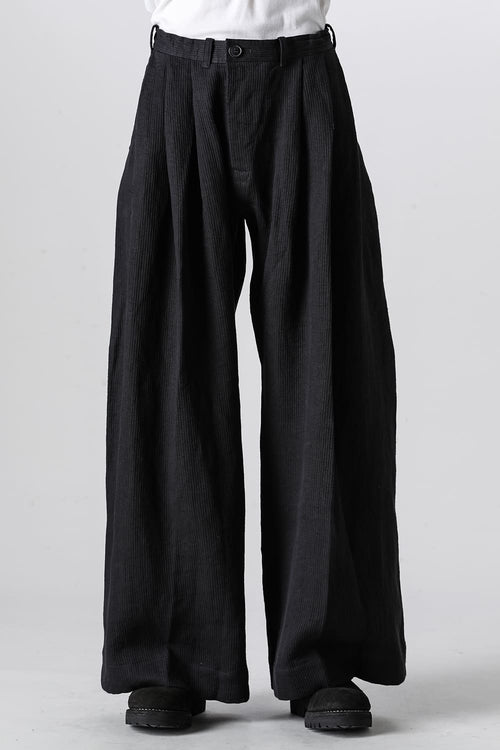 TROUSERS#76 Black Riged Linen - JAN-JAN VAN ESSCHE