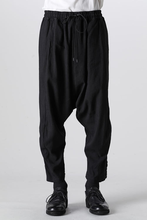 Wool/Linen Drop Crotch Trousers - The Viridi-anne