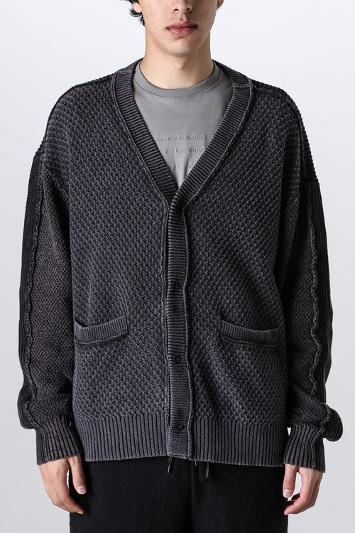 Fading Fragment Cardigan Dark Gray - The Viridi-anne