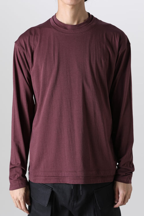 Cotton/Cashmere Long Sleeve T-Shirt Wine - The Viridi-anne