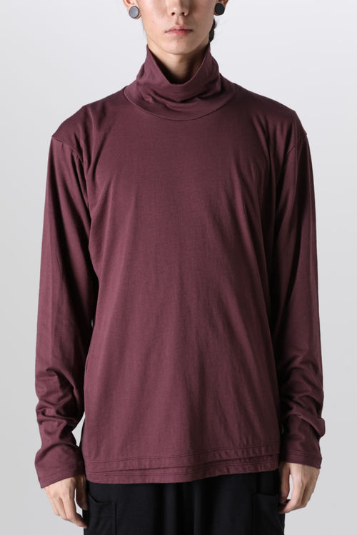 Cotton/Cashmere Turtle-Neck Long Sleeve T Wine - The Viridi-anne