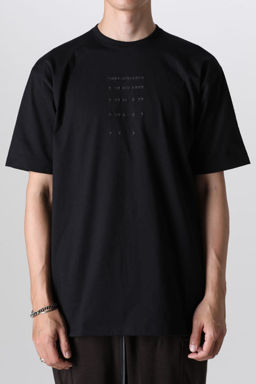 コットンジャージー 刺繍 半袖Tシャツ ブラック - The Viridi-anne - ザ ヴィリジアン