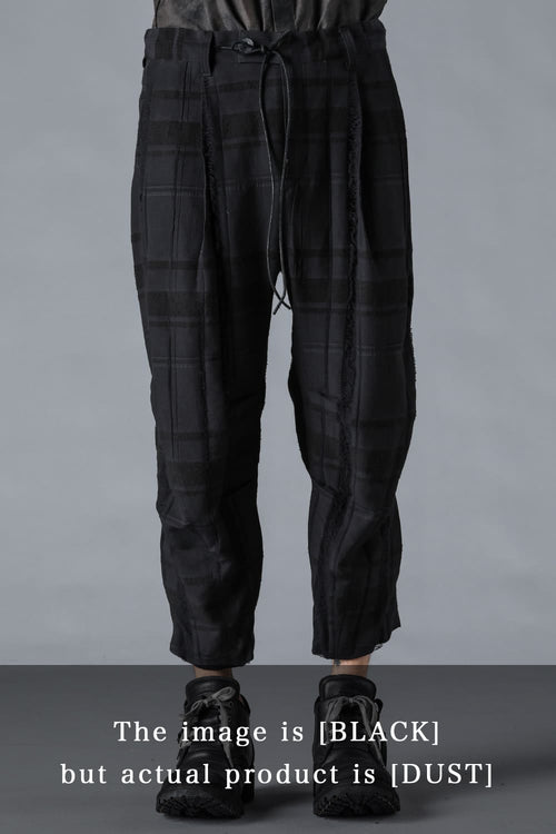 Check Jacquard Wide Cropped Pants - D.HYGEN