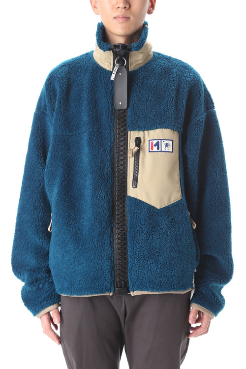 Enlarged zip Boa blouson Blue - MIHARAYASUHIRO