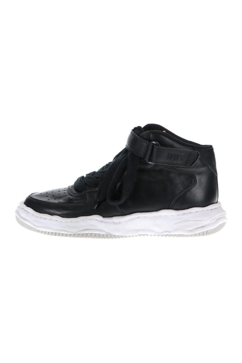 WAYNE high - original sole leather  High-Top sneakers Black - MIHARAYASUHIRO