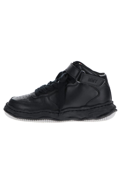 WAYNE high - original sole leather  High-Top sneakers Black/Black - MIHARAYASUHIRO