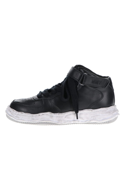-WAYNE high- original distressed effect sole leather High-Top sneakers Black - MIHARAYASUHIRO