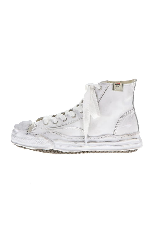 -HANK high- original distressed effect sole leather High-Top sneakers White - MIHARAYASUHIRO