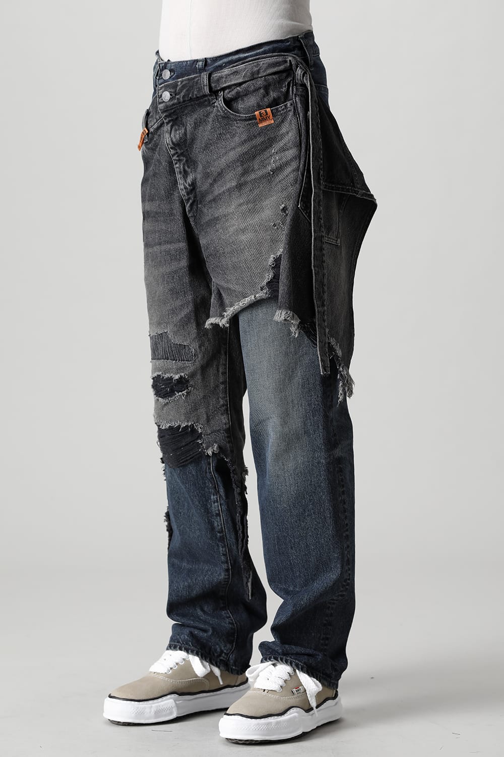 A07PT025 Broken Layered Denim Pants MIHARAYASUHIRO Online Store