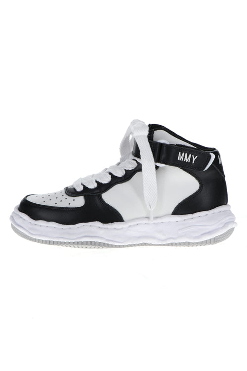 -WAYNE high- Original sole leather High-Top sneakers Black / White - MIHARAYASUHIRO