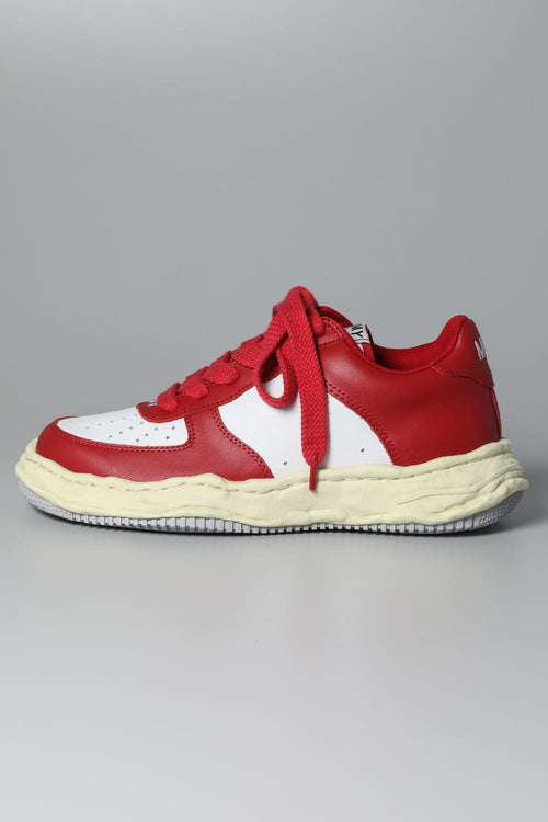 WAYNE Low leather Low-top sneakers  Vintage Like Sole Red / White - MIHARAYASUHIRO
