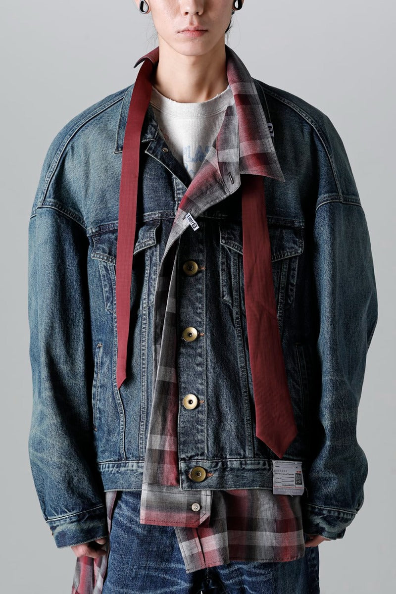 最安 美品 MESH JACKET DENIM LAYERED ジャケット・アウター 