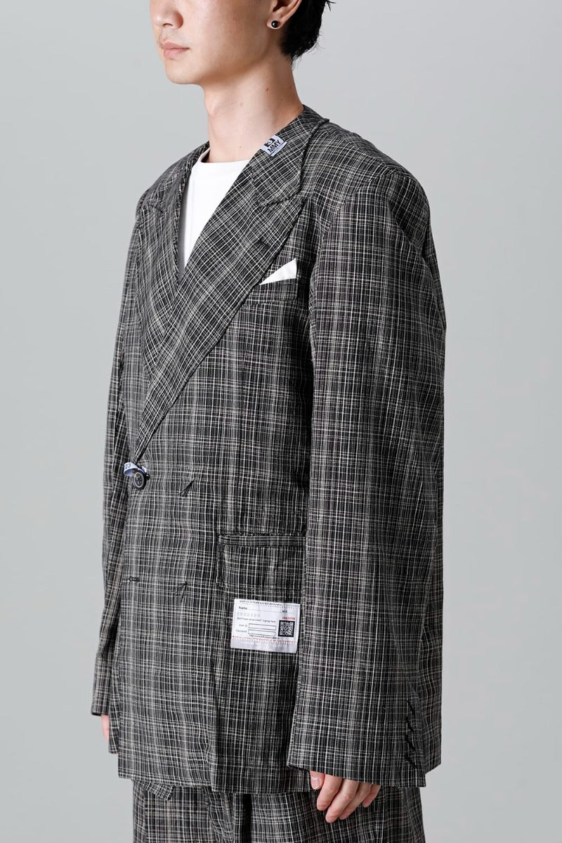 Wide KASURI Check Blazer