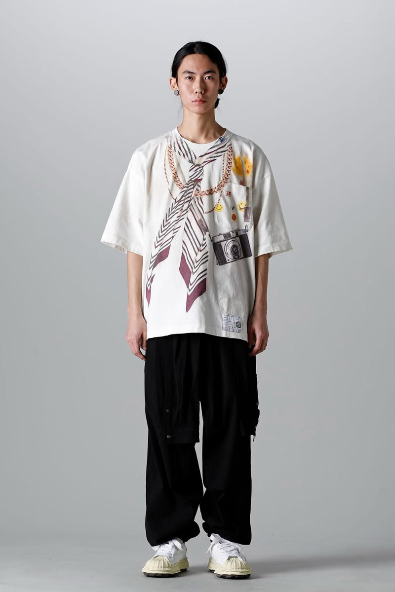 A10TS671-White | Trompe l'oeil printed Tee White | MIHARAYASUHIRO